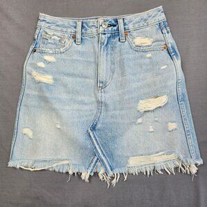 Abercrombie & Fitch 24 00 Zoe Denim A-Line Skirt Distressed Light Wash